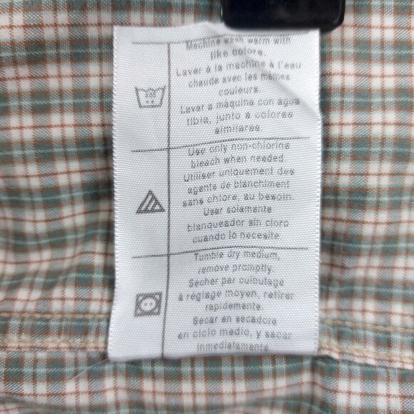 Carhartt Shirt Mens Medium Green Plaid Short Sleeve Button Up Casual Workwear - Picture 8 of 9